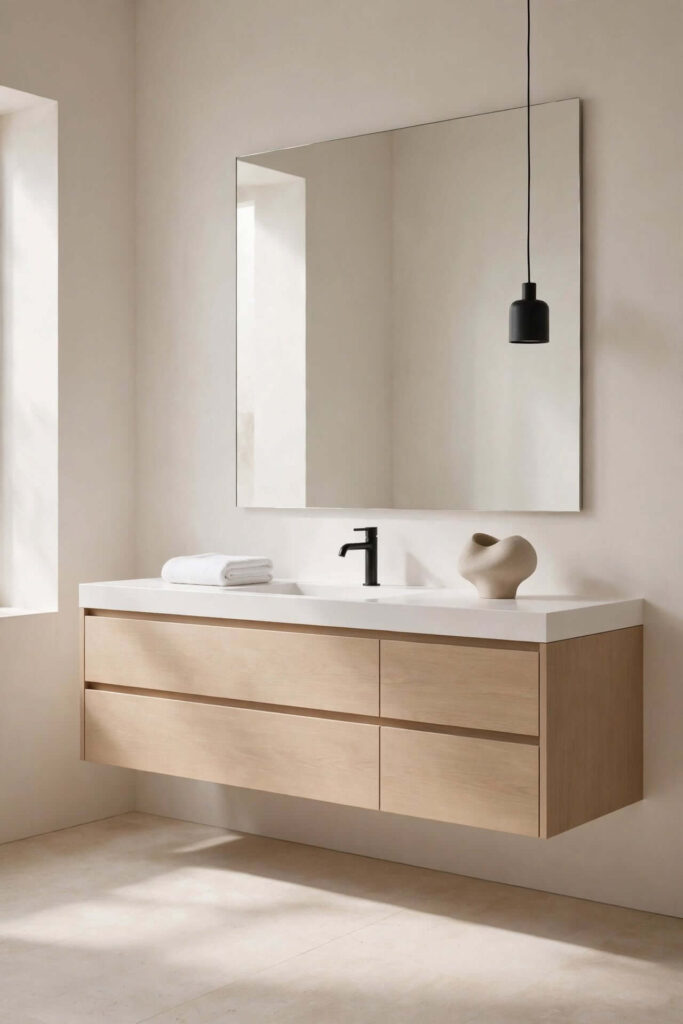 Use a Small Pendant in a Minimalist Bathroom