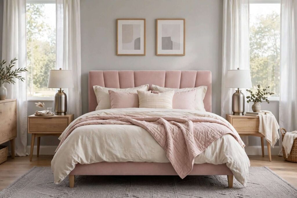 Pair Blush Pink With Soft Gray