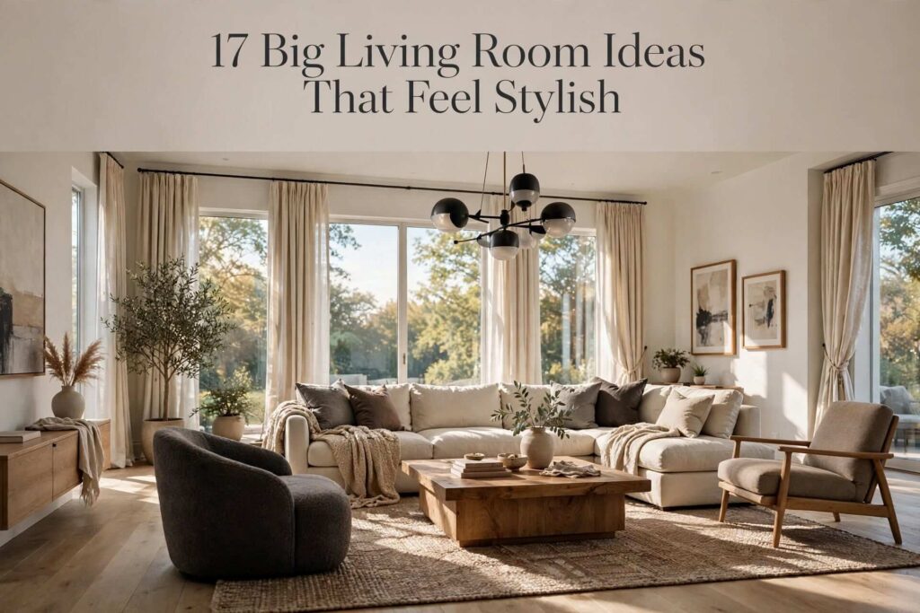 17 Big Living Room Ideas That Feel Stylish