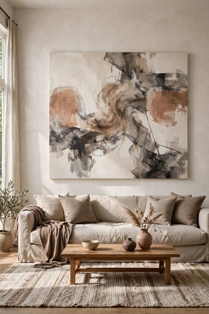 Use Oversized Artwork to Fill Blank Walls