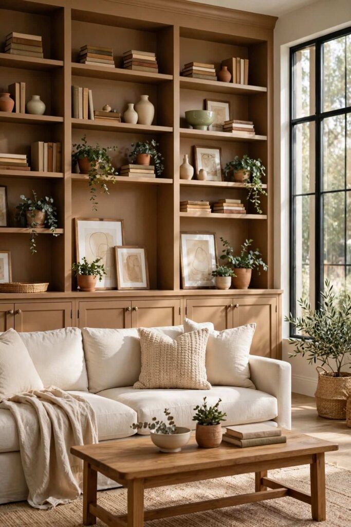 Use Built-In Shelving to Give the Room Structure