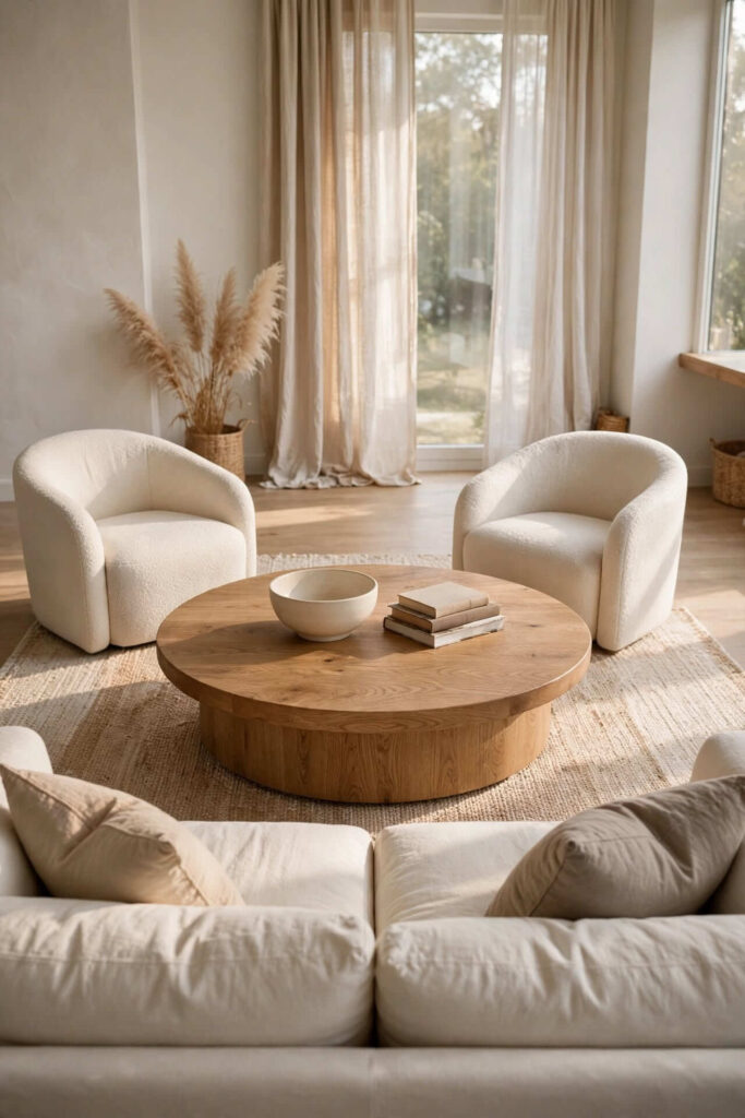 Balance a Large Room With a Round Coffee Table