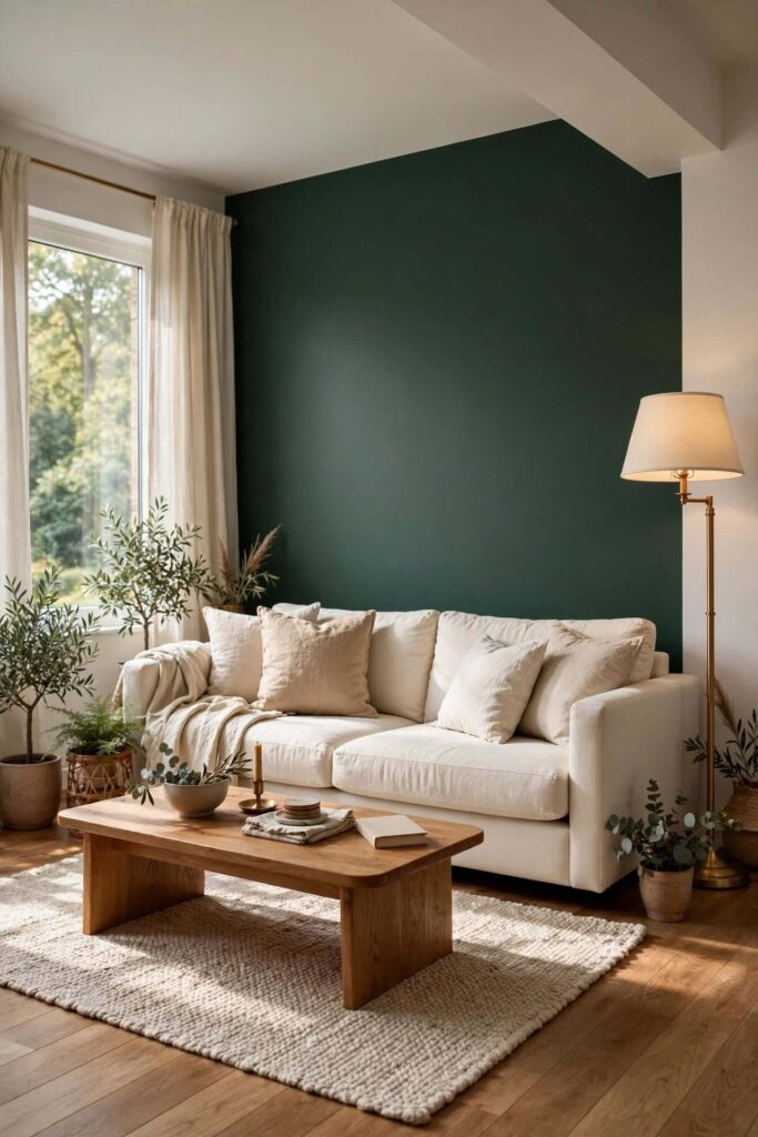 Bring in a Deep Forest Green Accent Wall