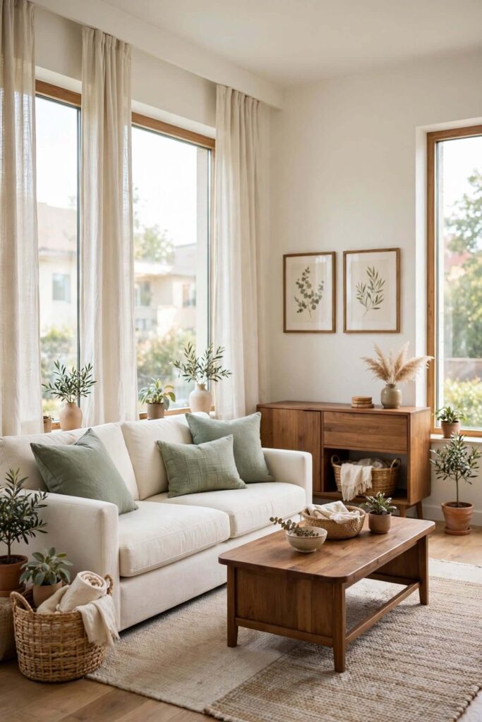 Layer Cream, Sage, and Natural Brown