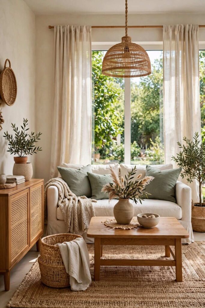 IMAGE PROMPT: Moody yet realistic apartment dining area with a round dark walnut table, deep forest-green upholstered dining chairs, warm brass pendant light, charcoal-toned wall, simple ceramic centerpiece, and subtle greenery. Large window showing dark green foliage outside, warm evening interior lighting, realistic shadows, natural wood grain, refined cozy atmosphere, believable apartment proportions, editorial interior photography, no people, no text, no logos, no watermark, 2:3 vertical Pinterest composition.