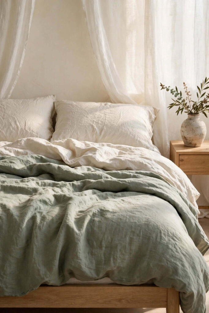 Sage Green Linen Bedding for a Relaxed Look