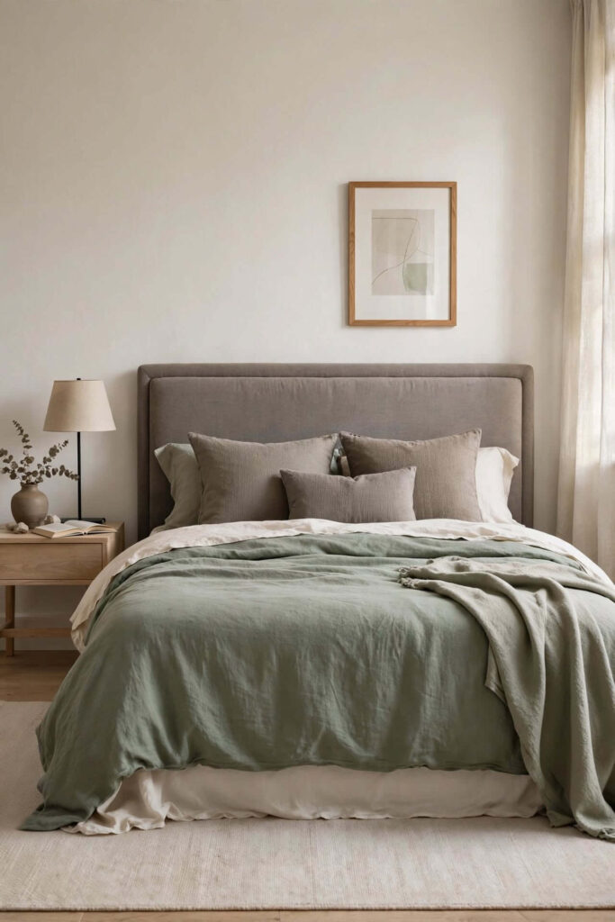 Sage Green Bedding with Soft Gray Accents